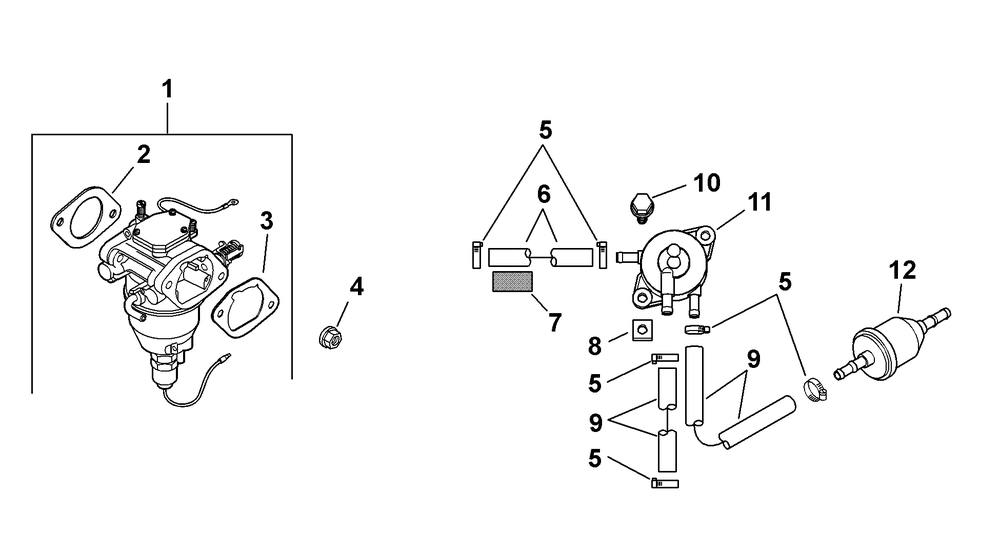 Kohler Cv730-3148 Fuel System Diagram and Parts List for Z-FORCES60 (53BH5FJD-53BH5FJD050)(2013) Cub Cadet Lawn Tractor
